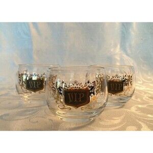 Vintage 60s Sherry Glasses 1960s Gold Black Mid Century Retro Mod Mad Men Bar